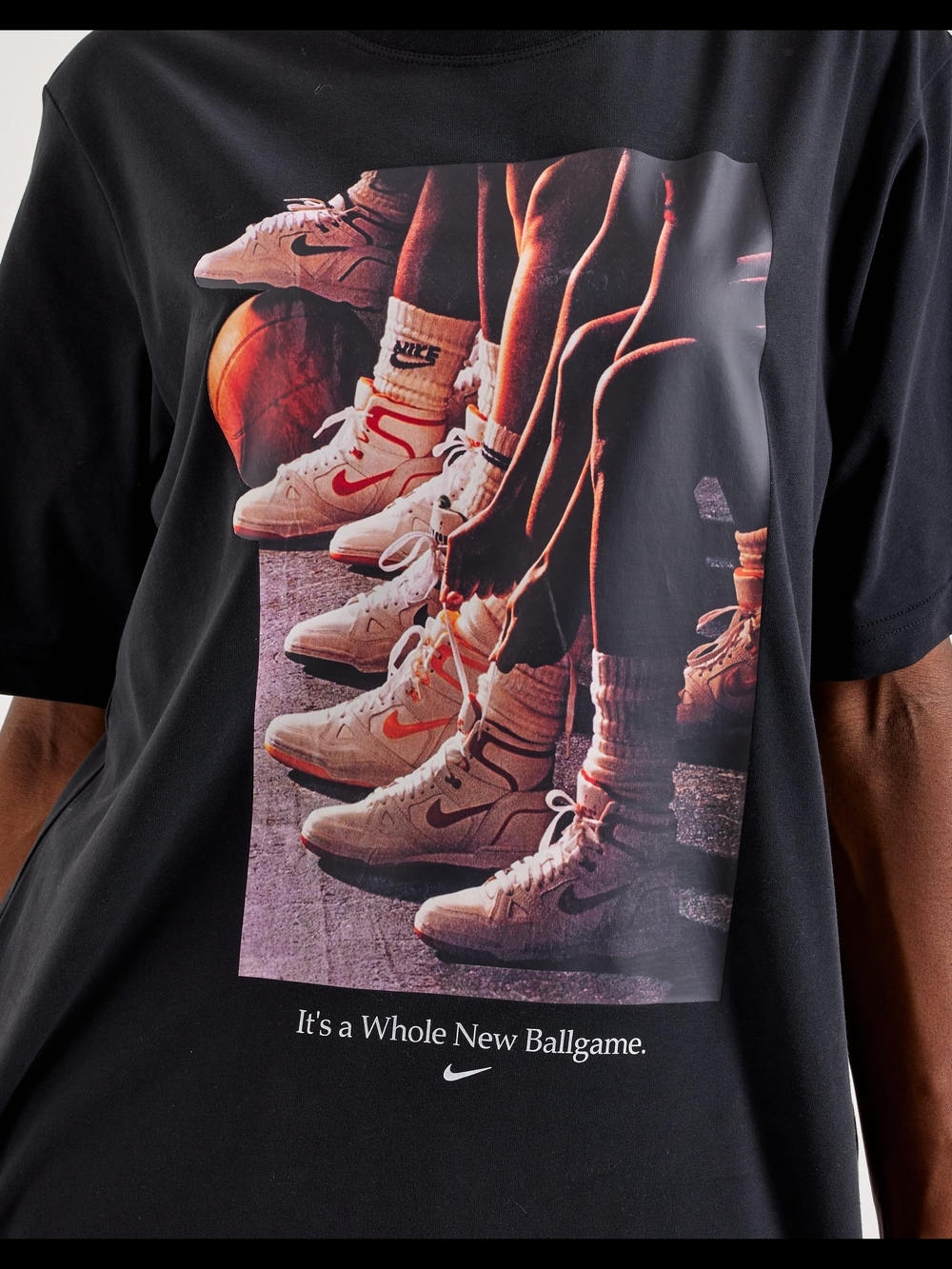 Nike Black Graphic Short Sleeve Tee with Red Accent